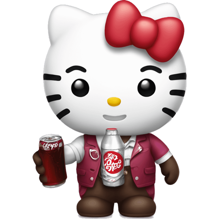 hello kitty holding dr pepper emoji