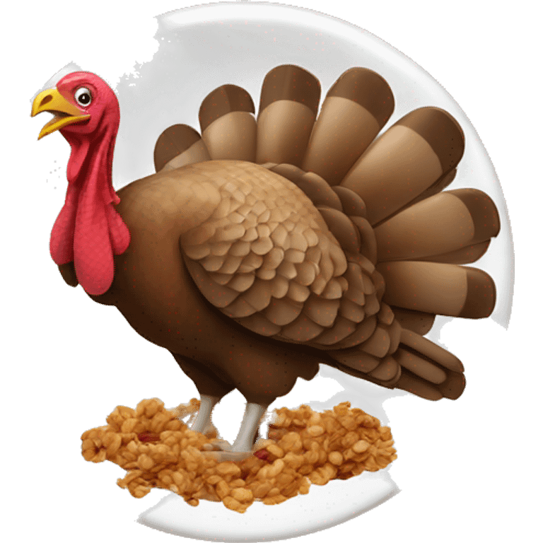 Turkey eating granola emoji