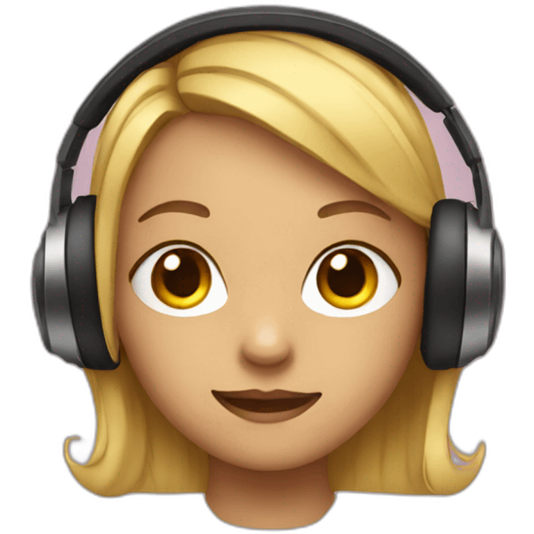 girl with headphones  emoji