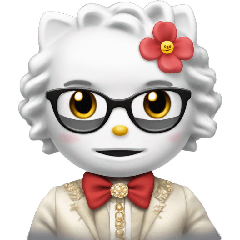 Hello Kitty with a Timeless bah Chaney and a White camélia emoji