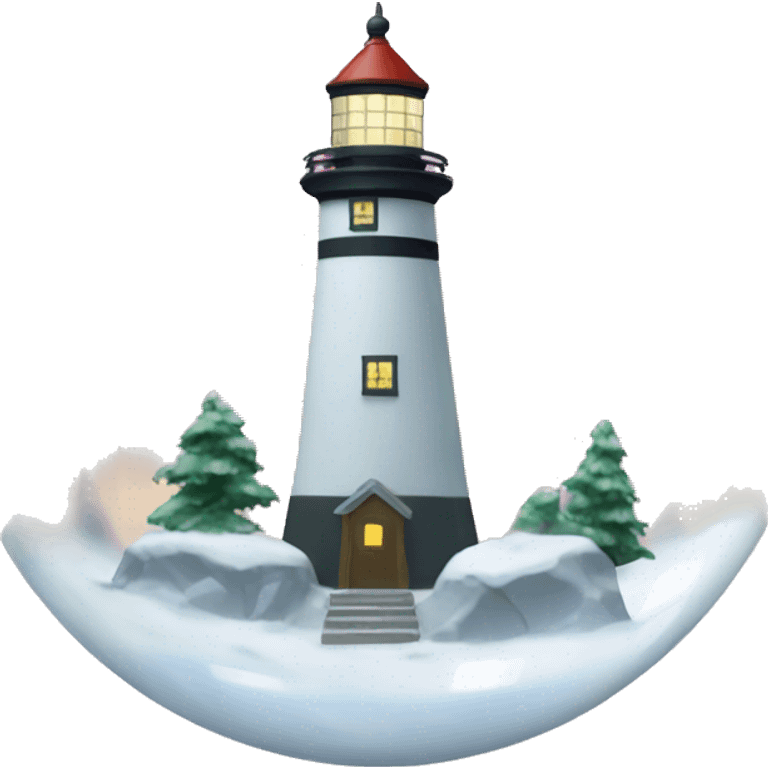 snow lighthouse in crystal ball emoji