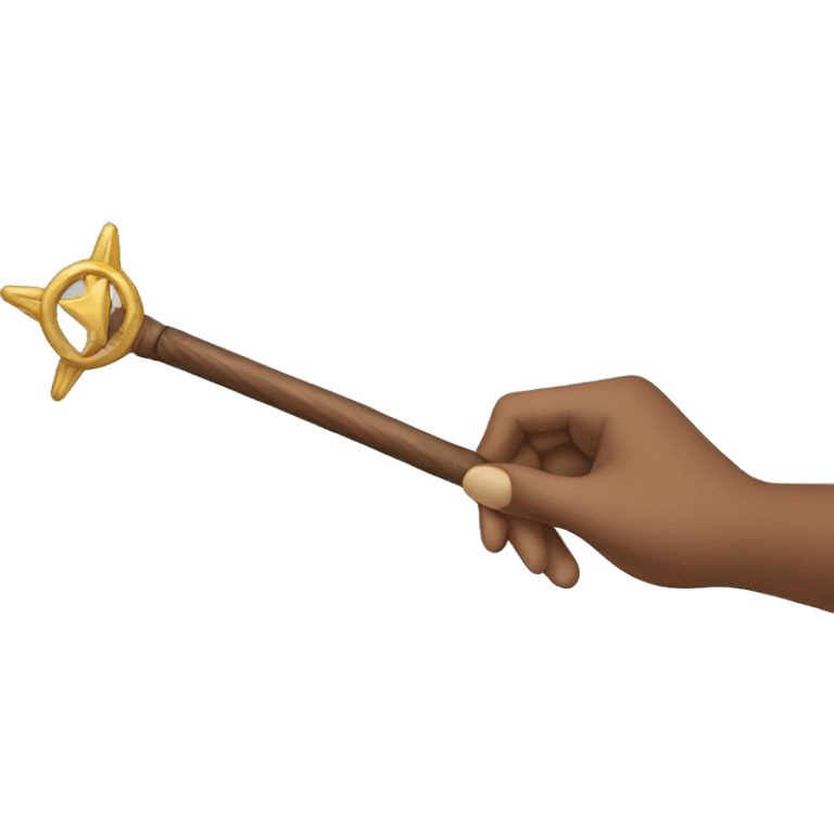 Hand holding simple wand emoji