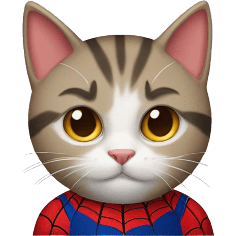 Cat with spiderman uniform emoji