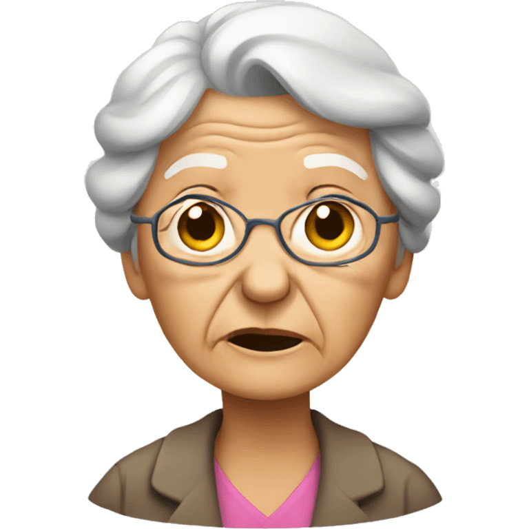 Old lady super tired emoji