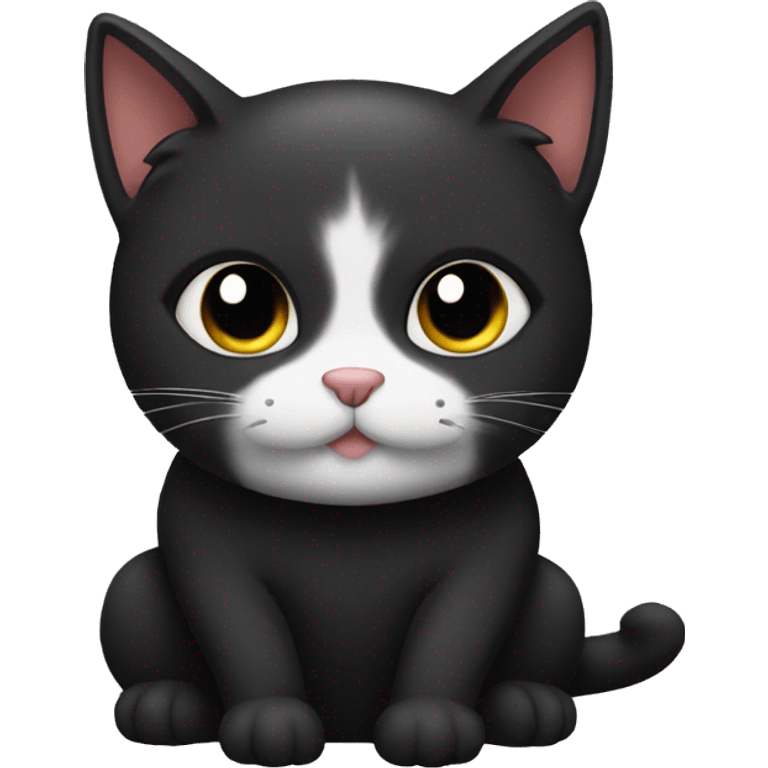 All black cat sitting down emoji