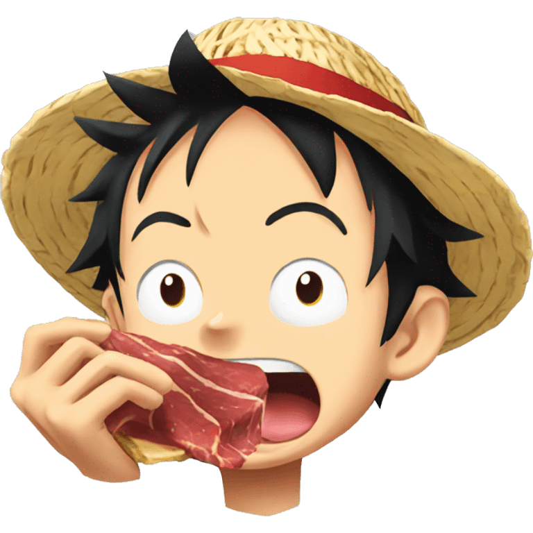 Monkey d luffy eating meat  emoji