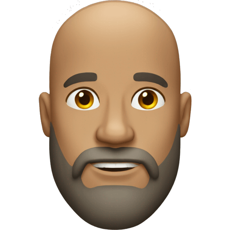 Bald man with beard and muscles emoji