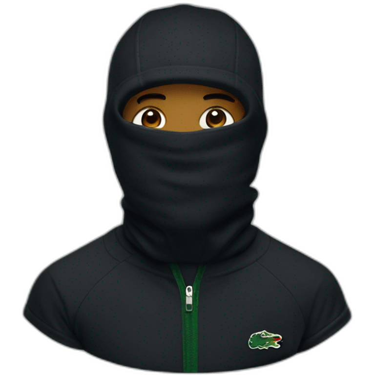 Black boy lacoste balaclava with lacoste emoji