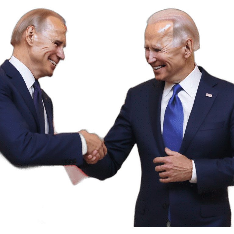 Biden is shaking hands with Putin emoji