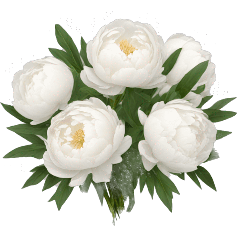 White peonies bouquet  emoji