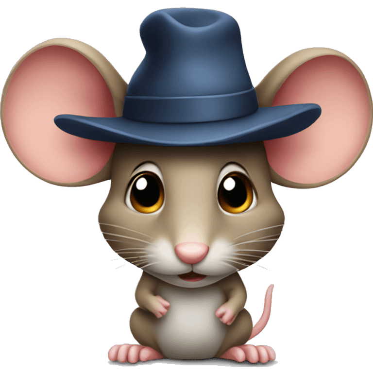 Mouse with hat emoji