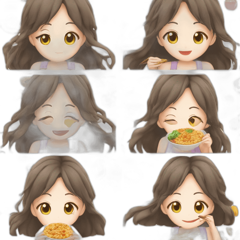 ご飯を食べてベッドで寝る女性 emoji