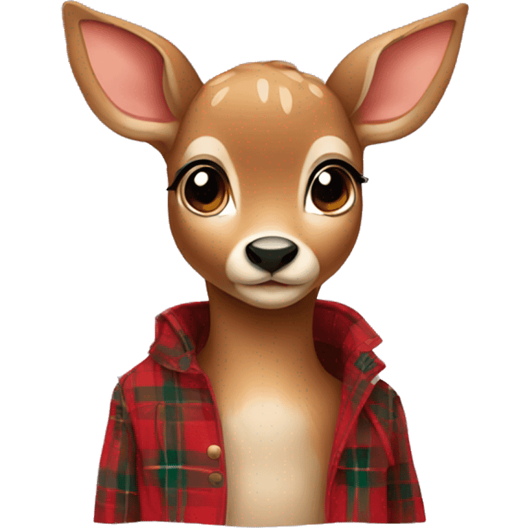 A fawn in a plaid emoji