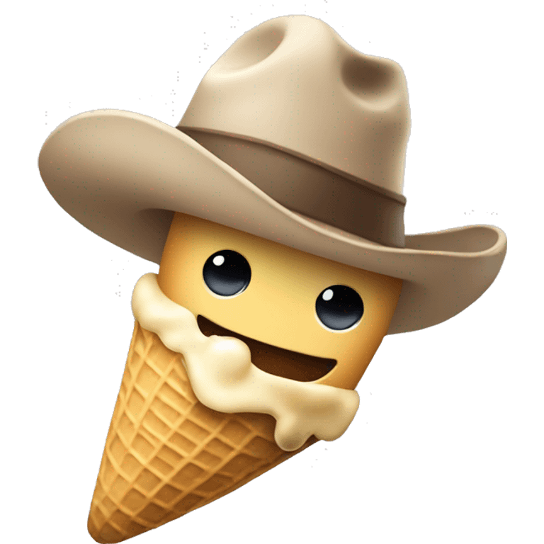 Peanut eating ice cream with a cowboy hat emoji