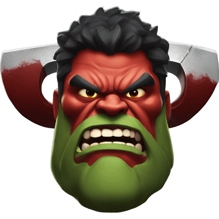 dota2 character named 'axe' like red hulk emoji