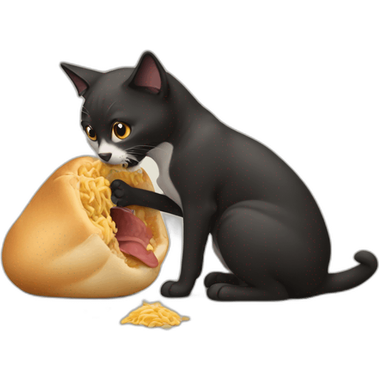 Cat eating dog emoji