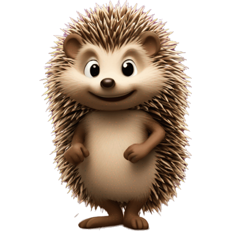 The hedgehog stands on the stage emoji