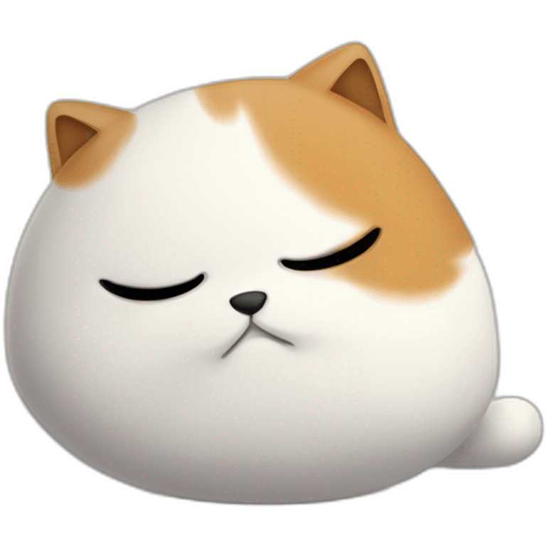 Chat blanc roux et noir qui dort emoji