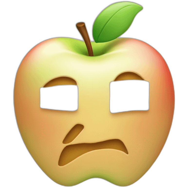 Apple logo with code floating around it emoji