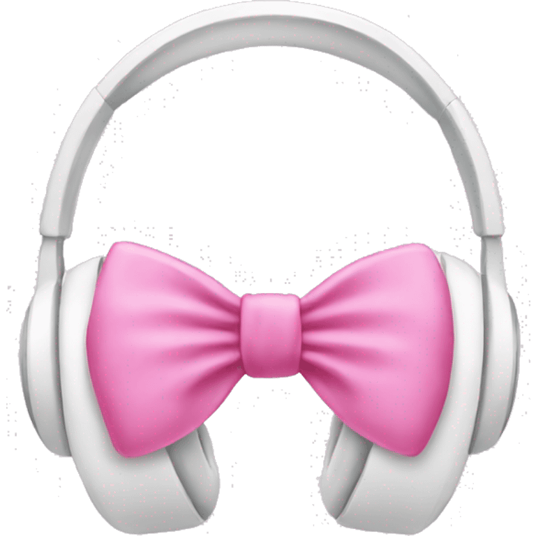 White headphones with pink bow emoji