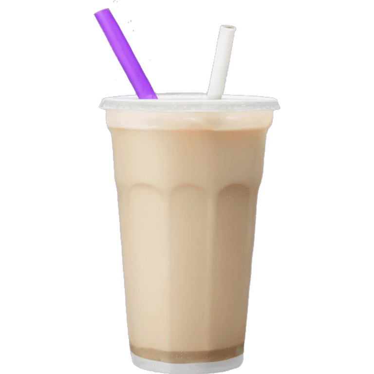 Milktea with purple straw  emoji