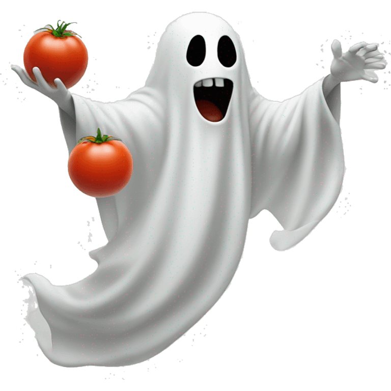 Ghost throwing tomato emoji