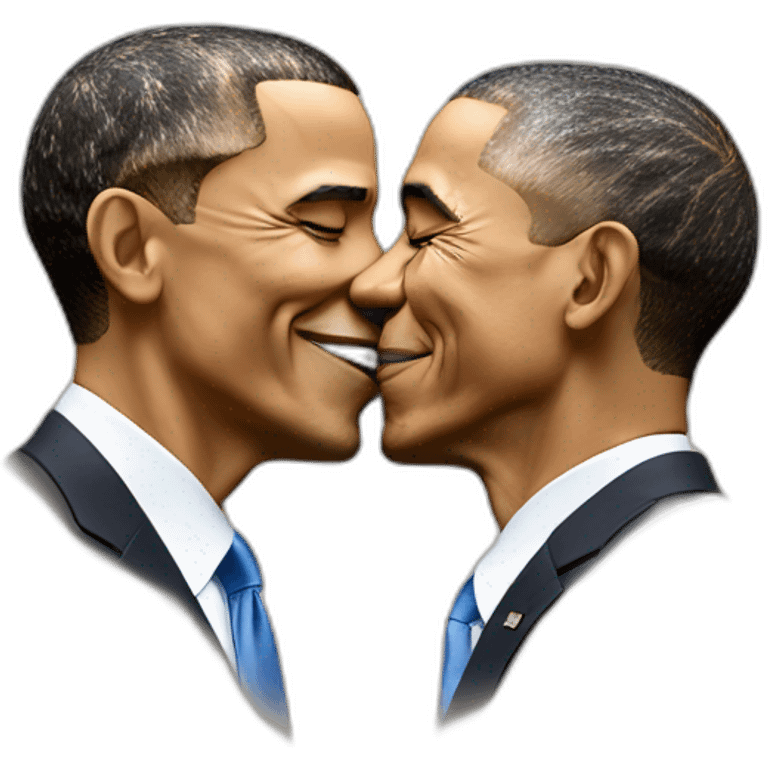 Trump kiss Barack obama emoji