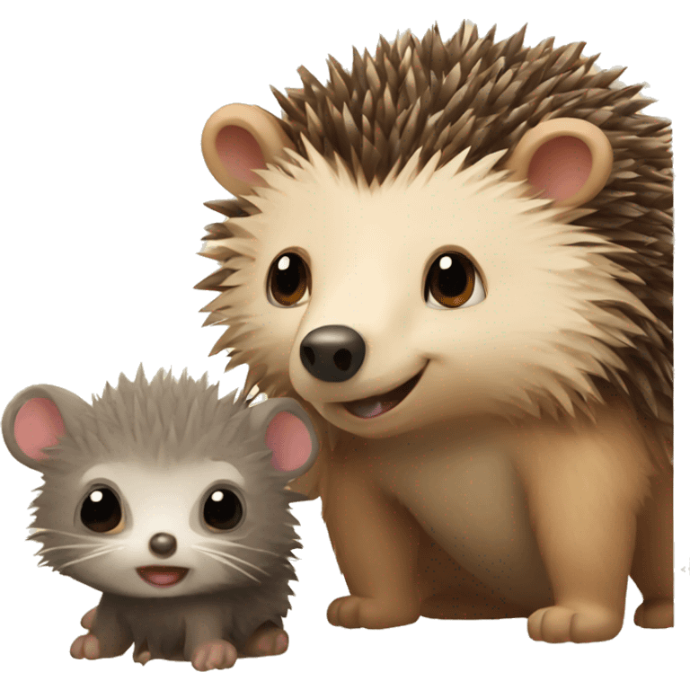 Hedgehog and bear cub emoji