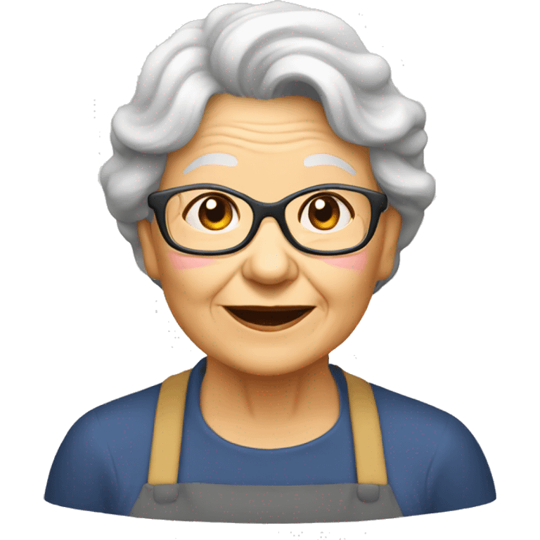 grand mère qui mange de la salade  emoji