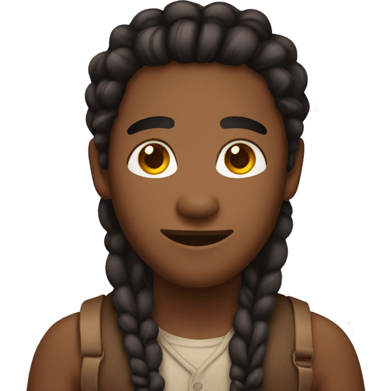 A brown skin guy with braids  emoji