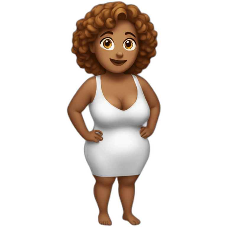 curvy woman holding chest emoji