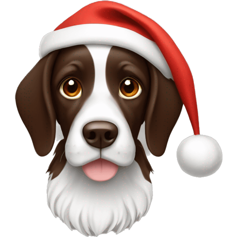 Tricolor brown springer santa hat emoji