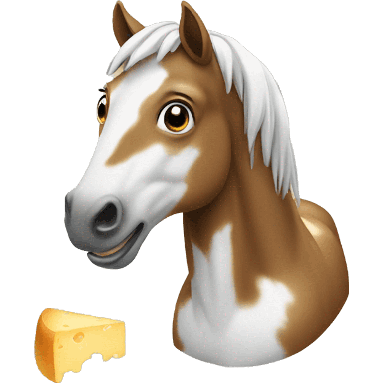 Horse eating cheese emoji