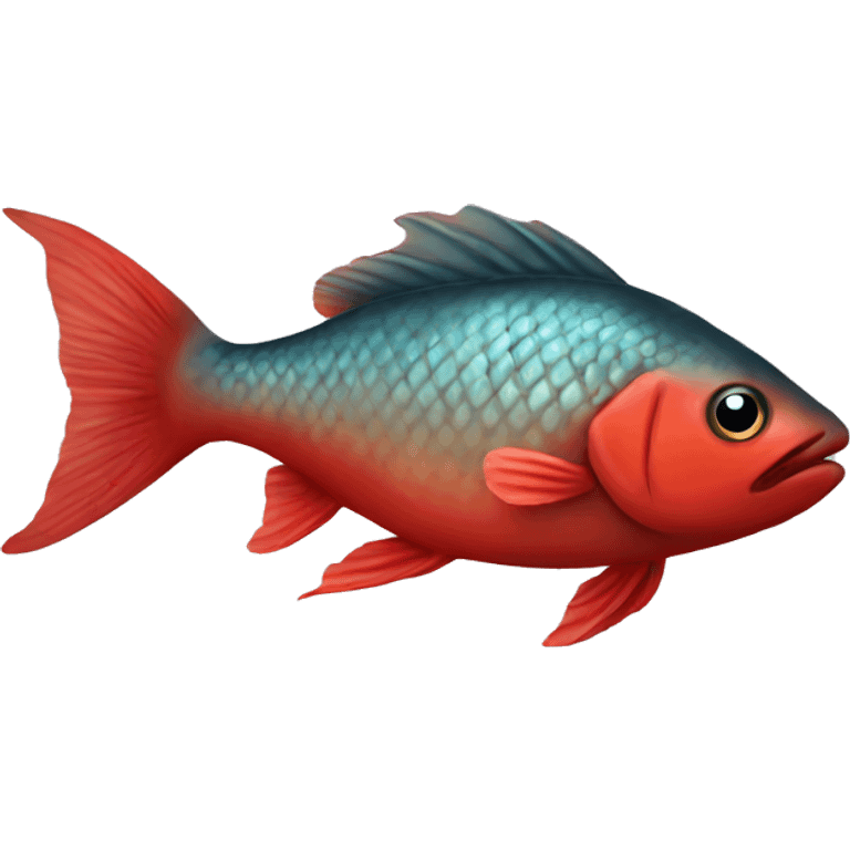 Fish with red body emoji