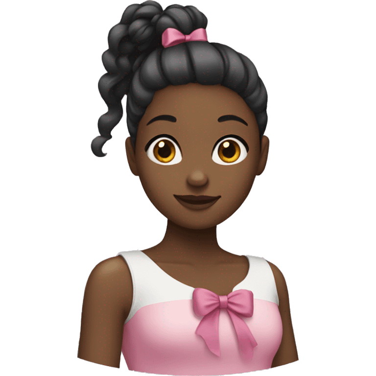 black girl with bow in a ponytail  emoji