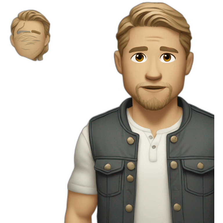 charlie hunnam cartoon wearing henley emoji