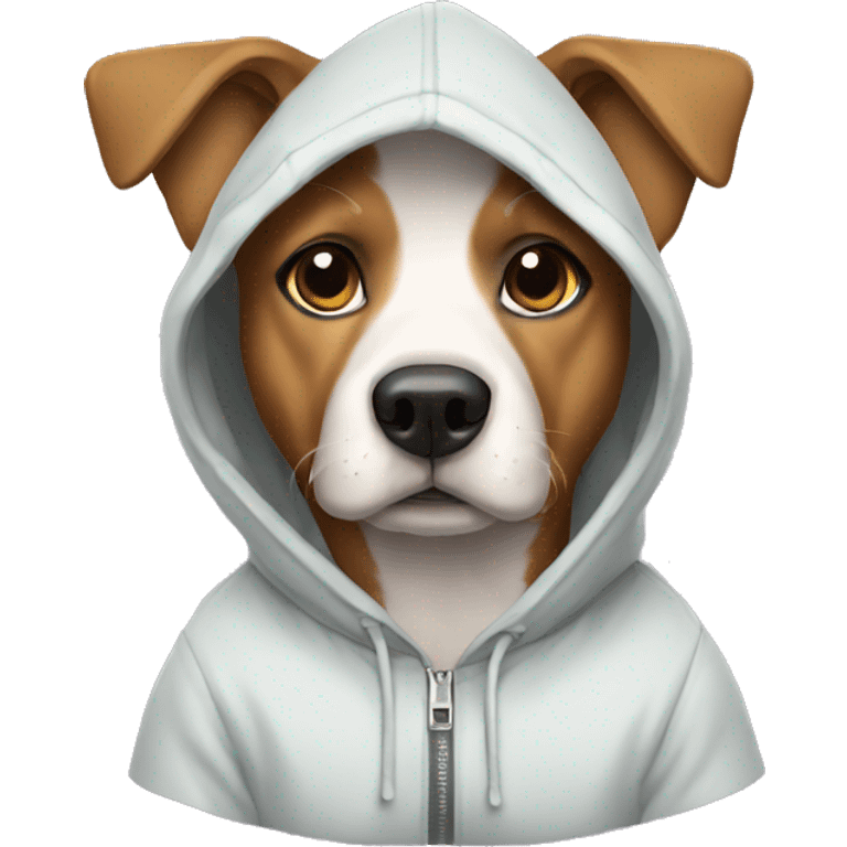 Dog wearing a hoodie emoji