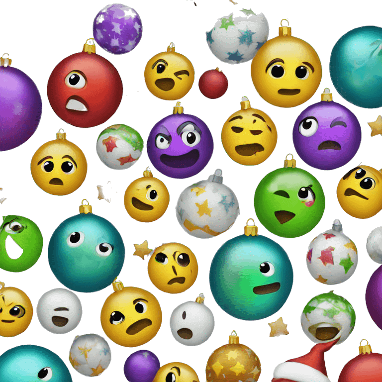 Christmas balls with emoji faces emoji