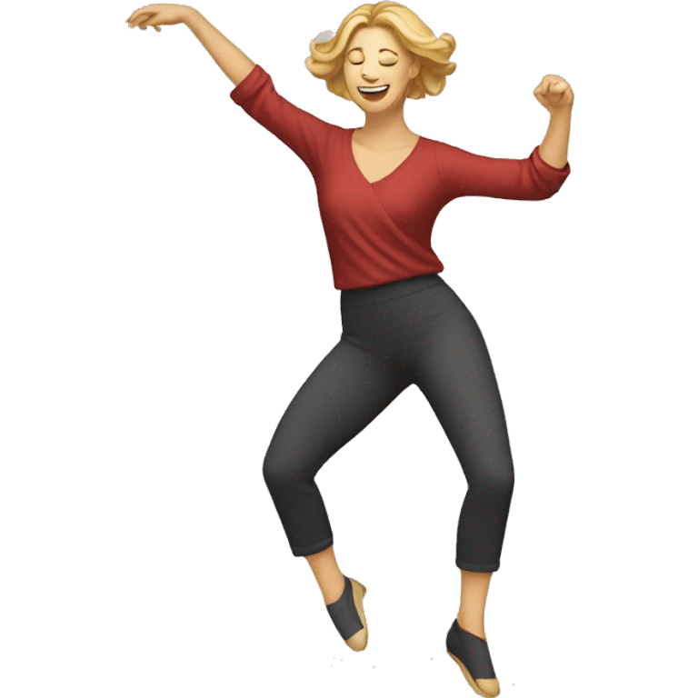 white woman dancing emoji