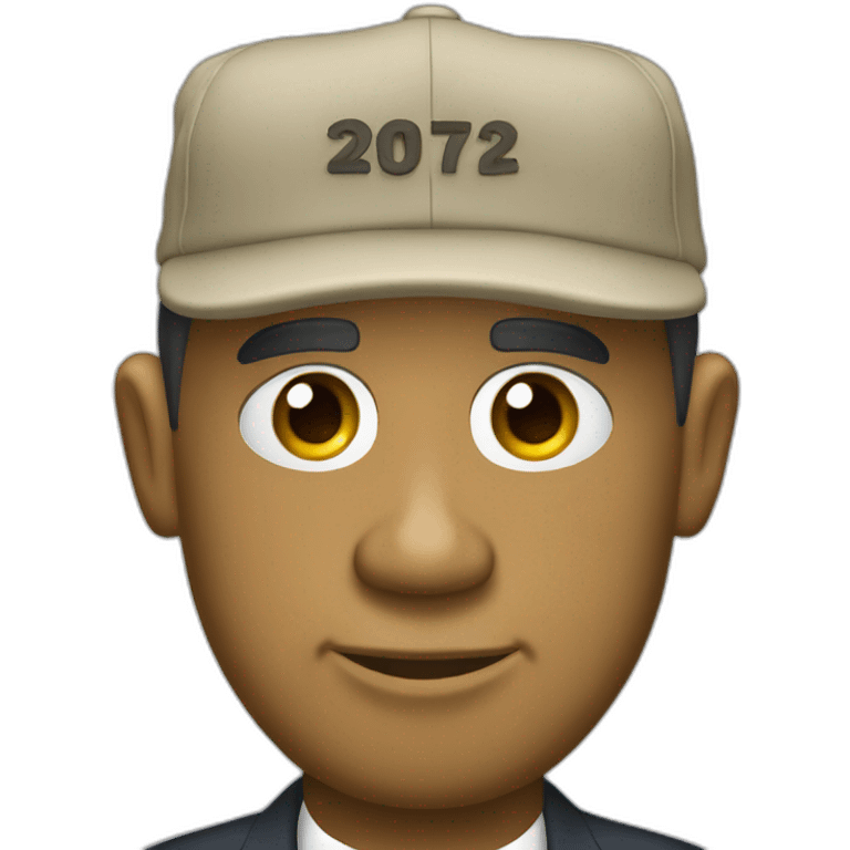 Barack Obama with a Donald Trump cap on his head emoji