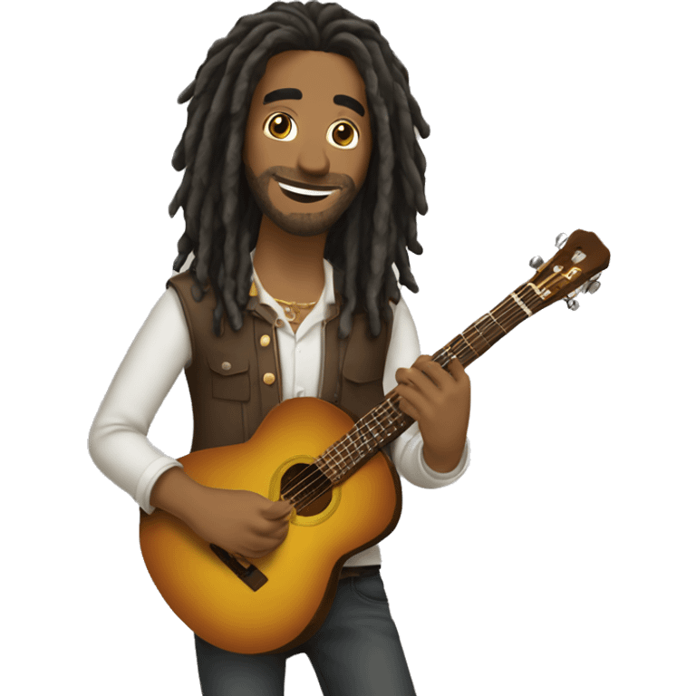 Homem dreds Tocando cavaquinho emoji