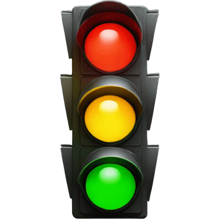 a two color (red yellow) traffic light with yellow lit emoji