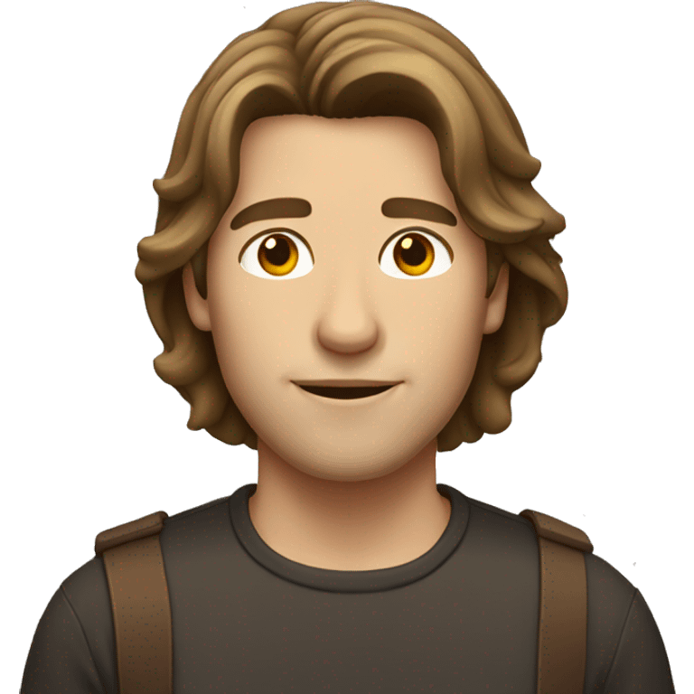 Guy with shoulder-length brown hair emoji