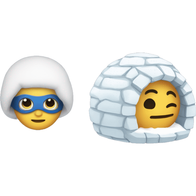 superhero and igloo emoji