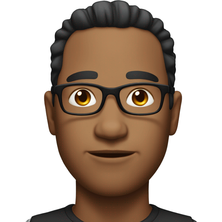 man with black taper fade hair, no FACIAL HAIR and glasses emoji