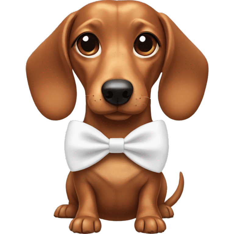 Wiener dog with white bow emoji