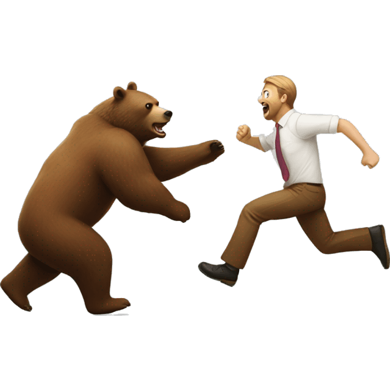 Bear chasing man emoji