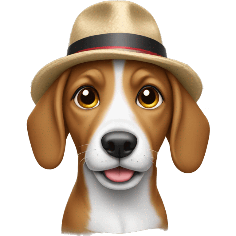 dog with a hat emoji