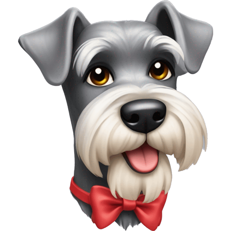 Schnauzer with bow emoji