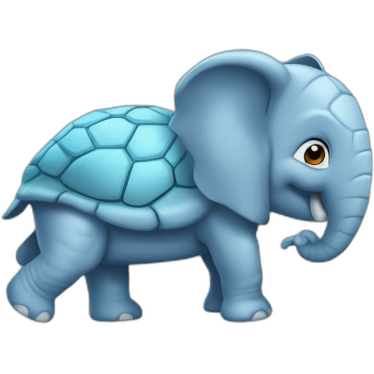 Une tortue sur un éléphant emoji